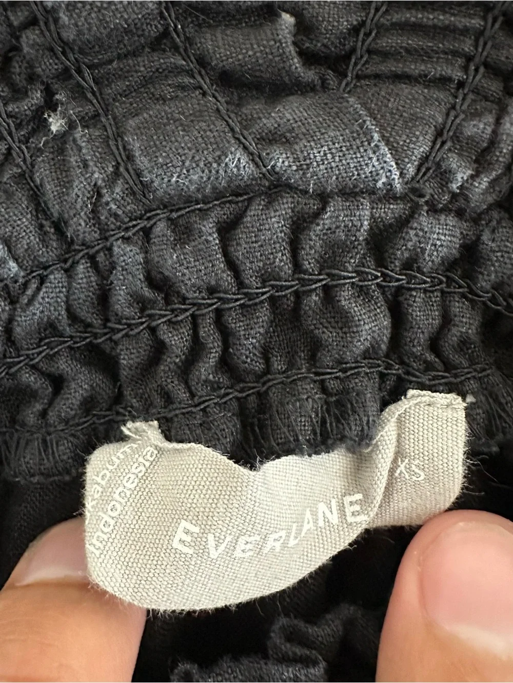Everlane The Smocked Linen Dress in‎ Black Size: XS